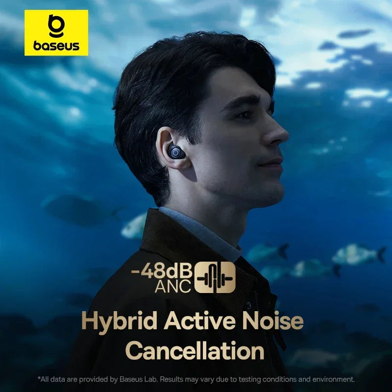 Baseus Bowie MA10 Pro Wireless Earphones 48dB Active Noise Cancellation  5.3 Earbuds 40H Battery Life IPX6 Waterproof