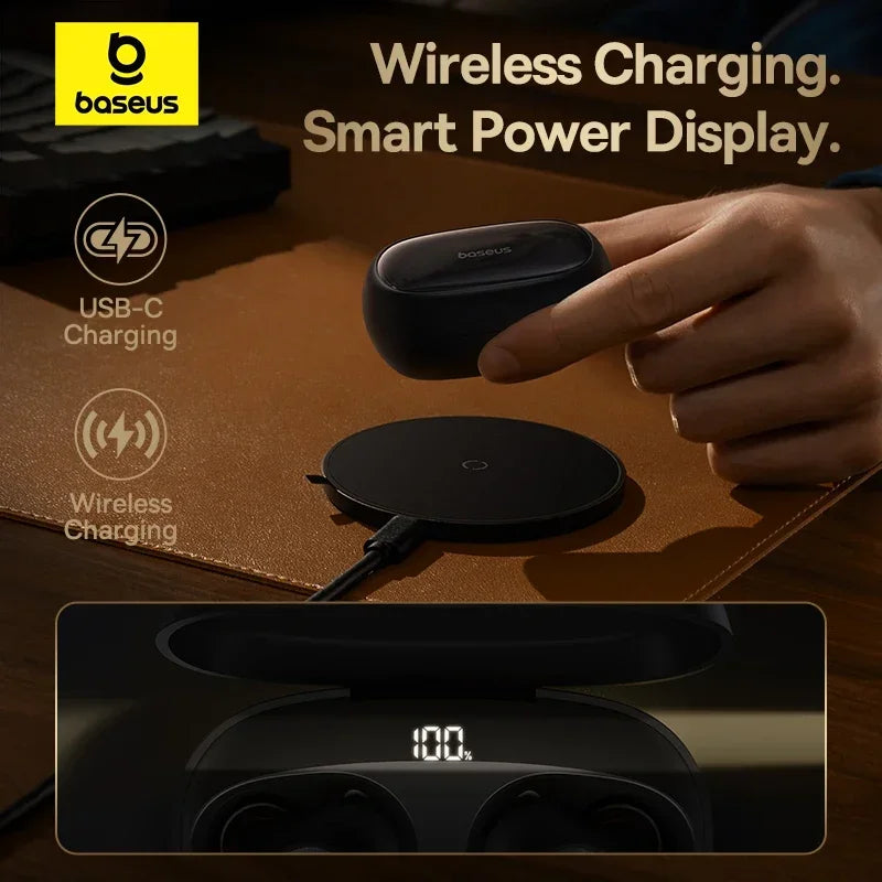 Baseus Bowie MA10 Pro Wireless Earphones 48dB Active Noise Cancellation 5.3 Earbuds 40H Battery Life IPX6 Waterproof