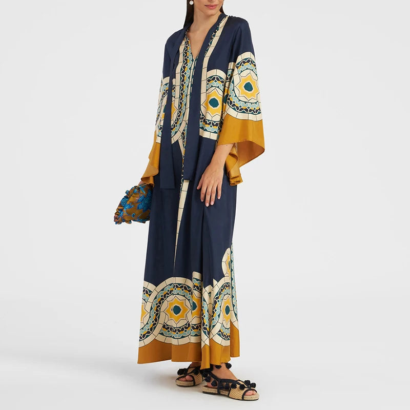 Retro Floral Ethnic Long Dress