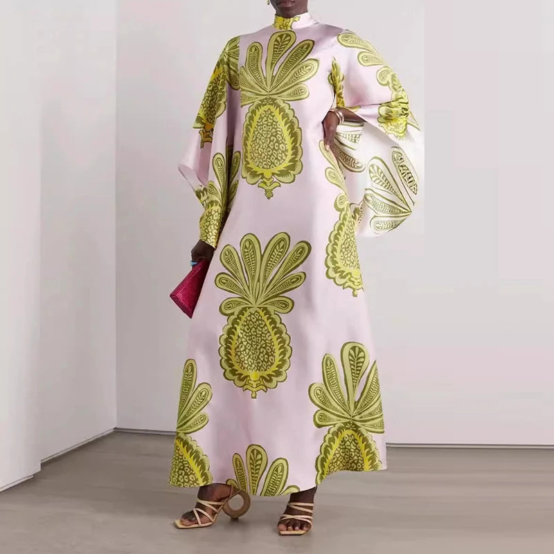 Retro Floral Ethnic Long Dress