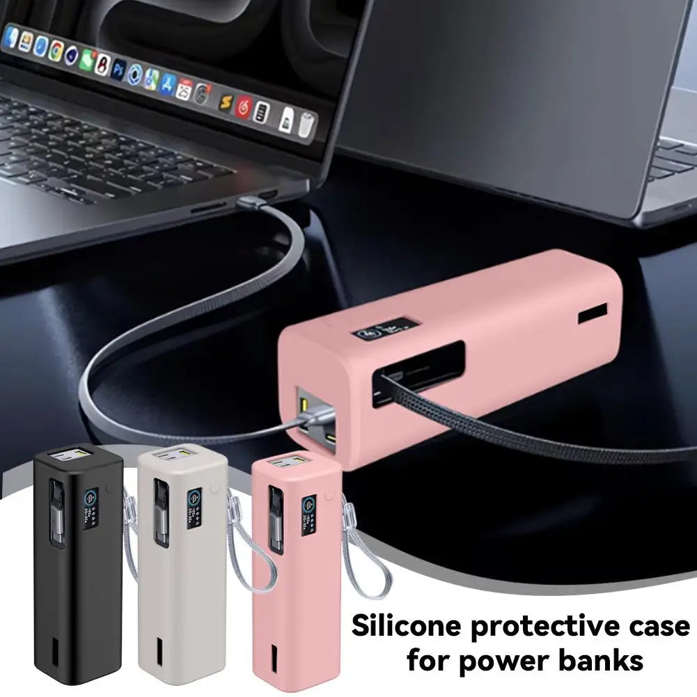protector de silicona para power bank Baseus 25000mAh Power Bank Silicon Case Bag Anti-collision Anti-touch 360° All-round Protection Sleeve Carrying Travel Case